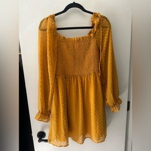 Pink Lilly, mustard yellow, dress